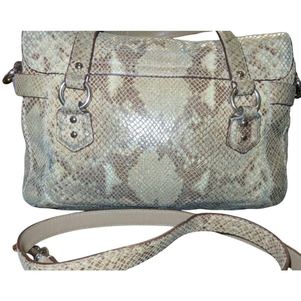 Coach 2013 Campbell Exotic Snakeskin Embossed Leather Flap Satchel Handbag 27895 - Picture 2 of 14